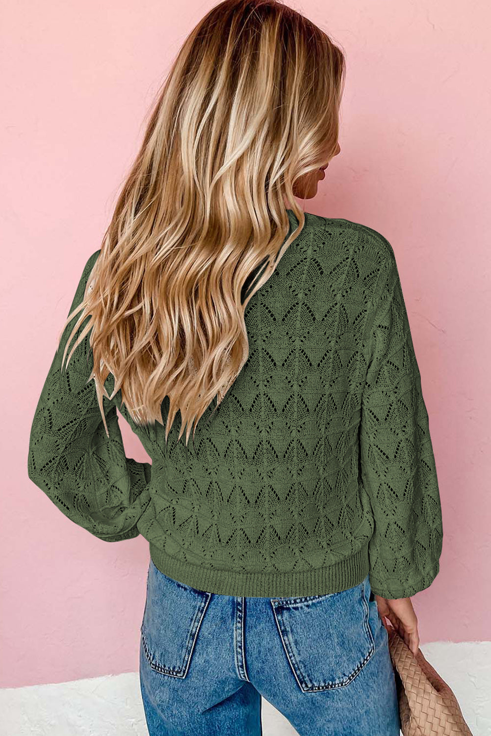 Lightweight Buttoned Front Crochet Cardigan