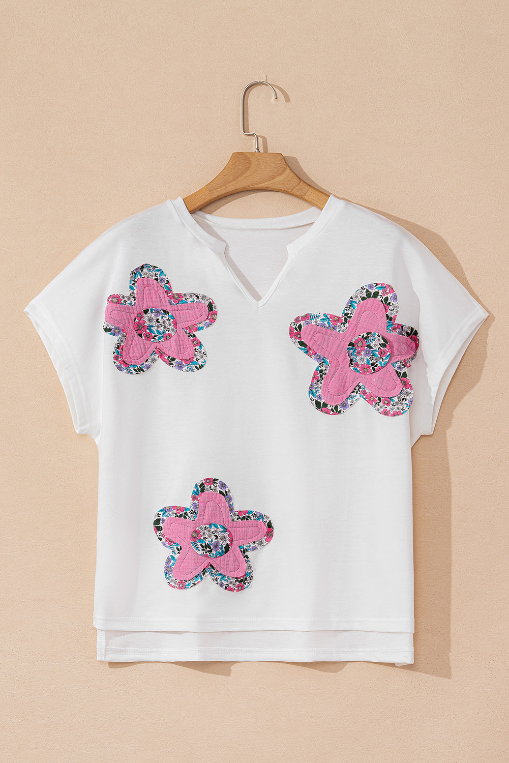Floral patch V Neck Top