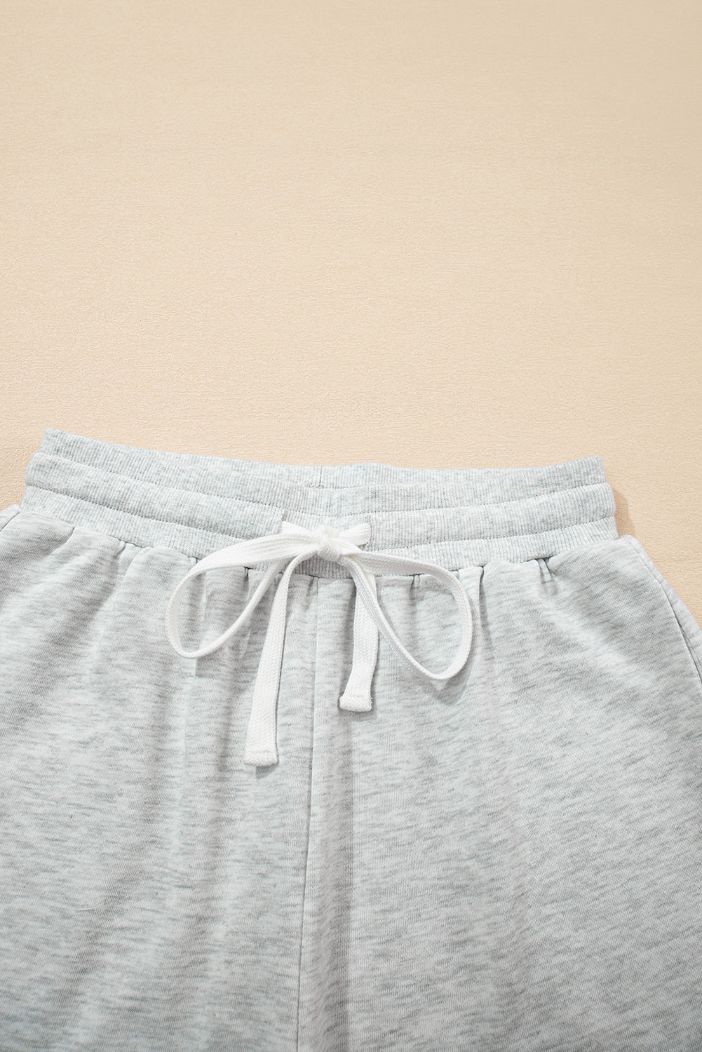 Color Block Raw Hem Pullover and Casual Shorts Set