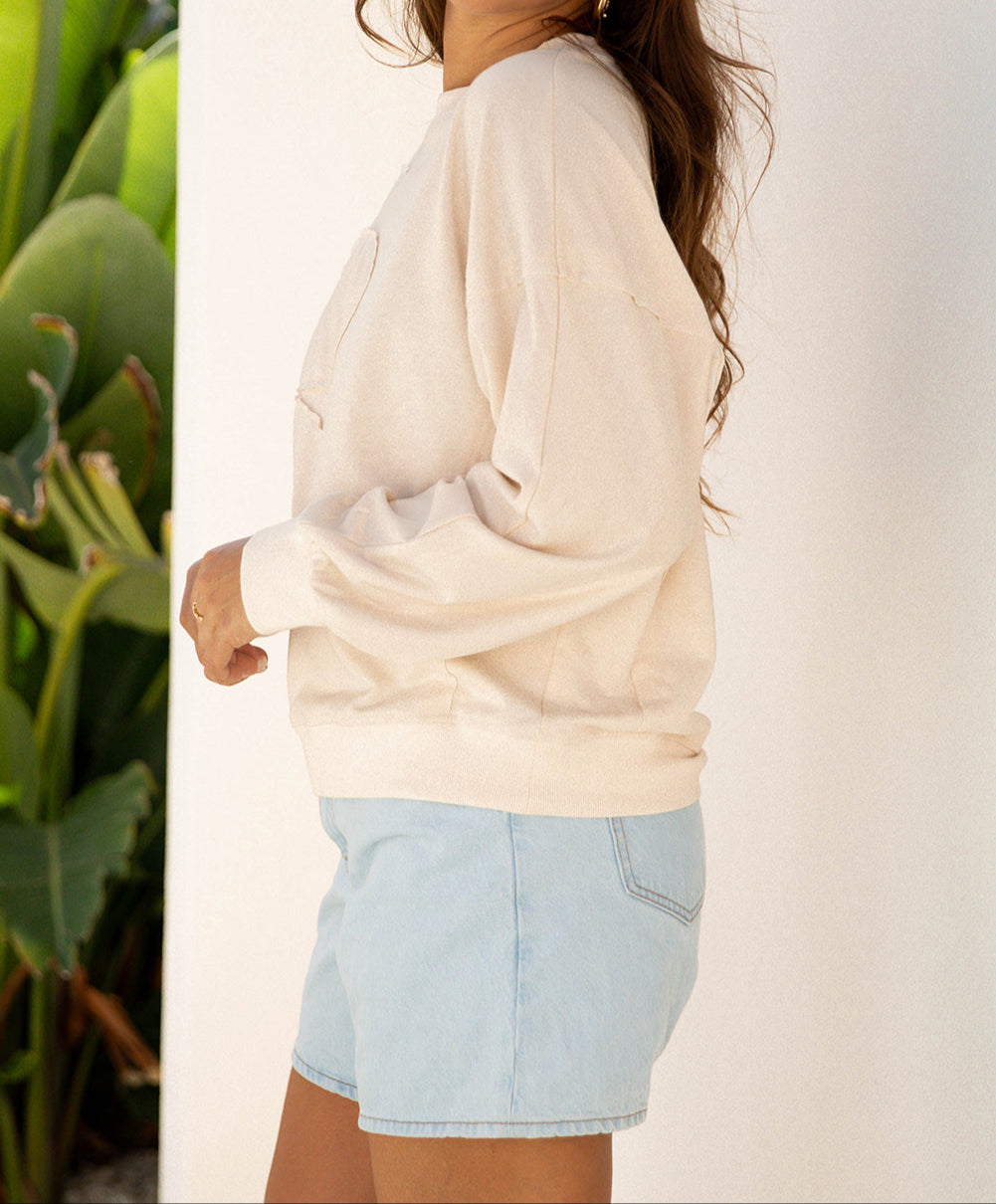 Flower Patch Drop Shoulder Casual Top