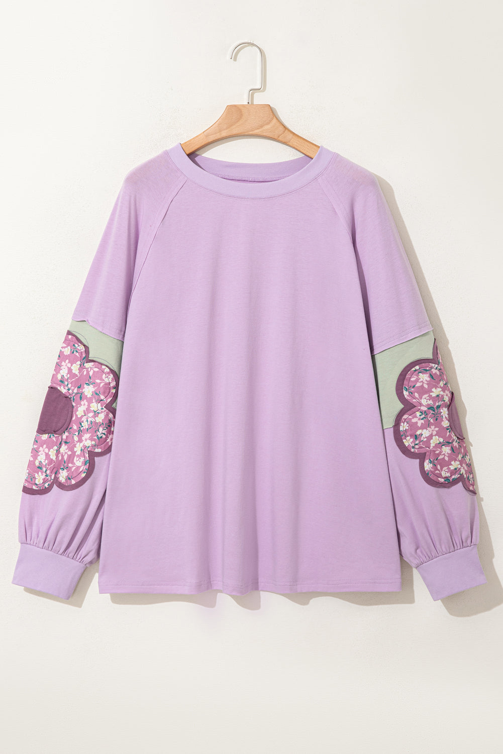 Flower Patch Colorblock Plus Size Pullover Top