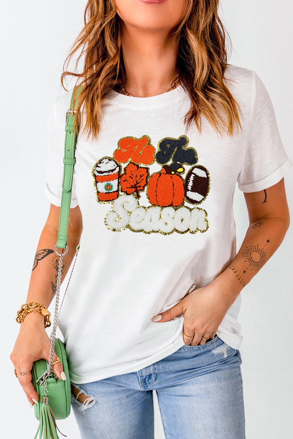 Tis The Season Pumpkin Spice Latte Lover Graphic Crewneck T Shirt