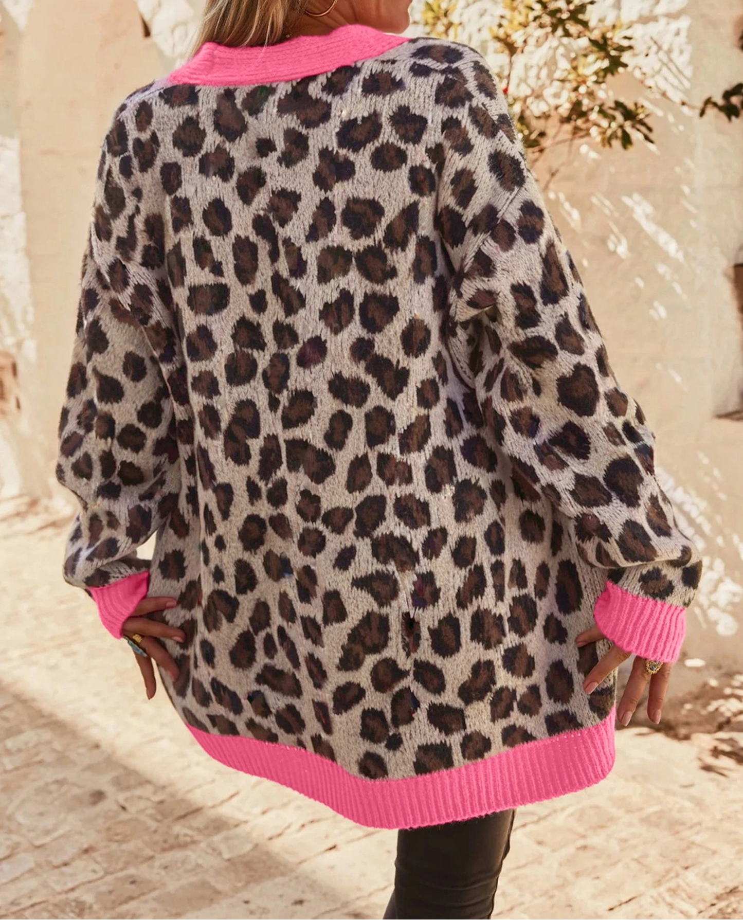 Button Down Leopard Print Cardigan