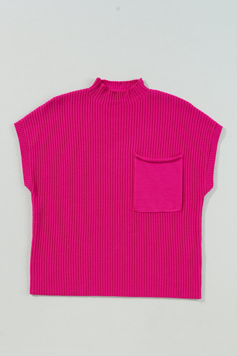 Pocket Ribbed Knit Sweater