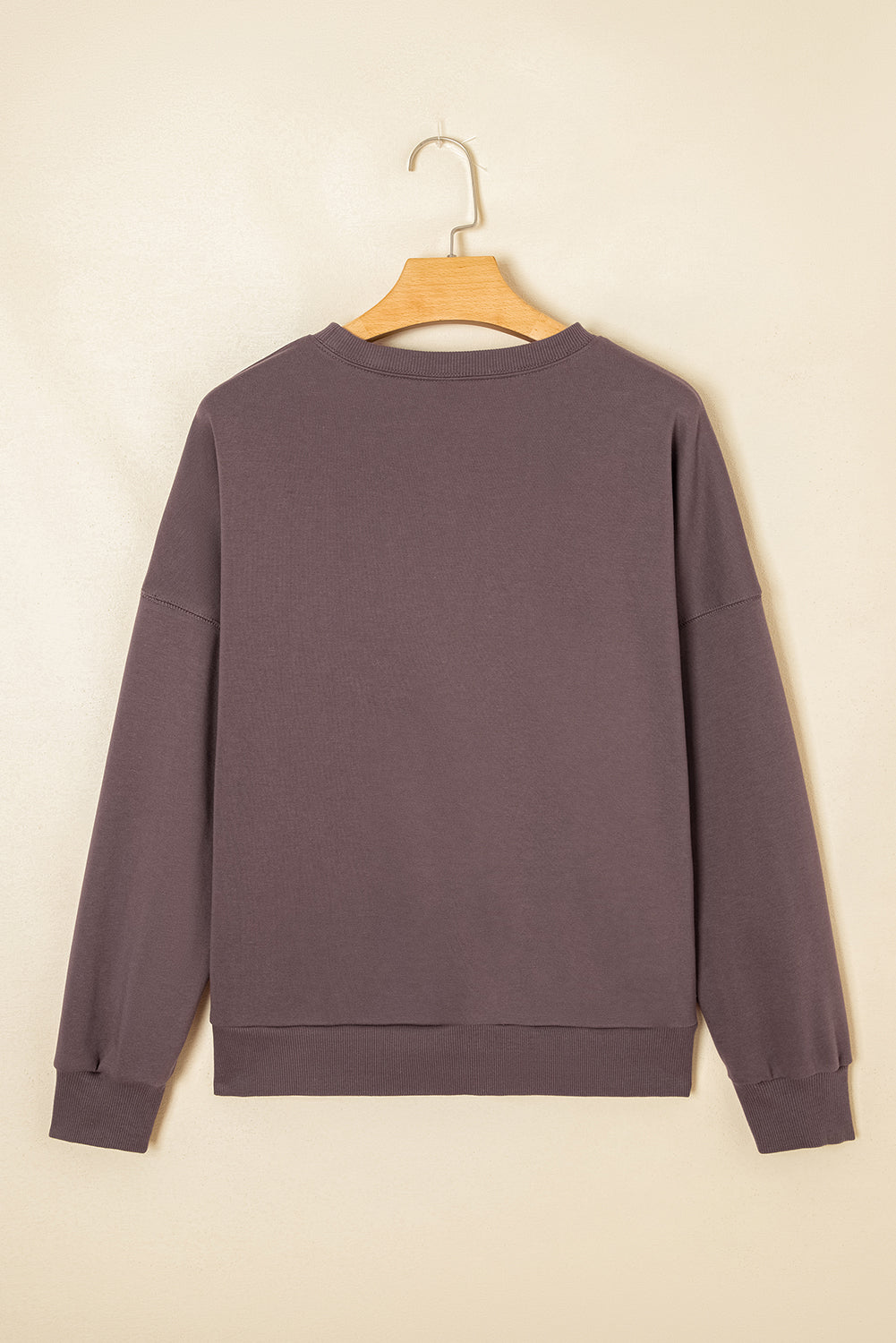 Contrast Terry Bow Pattern Drop Shoulder Sweatshirt