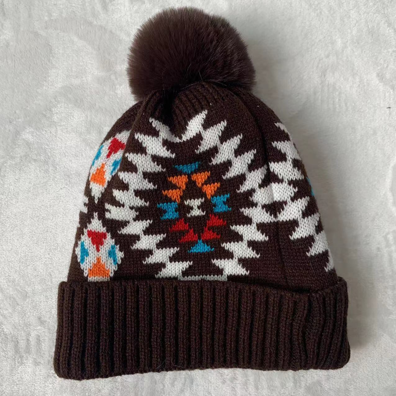 Ladies Print Thermal Knit Hat