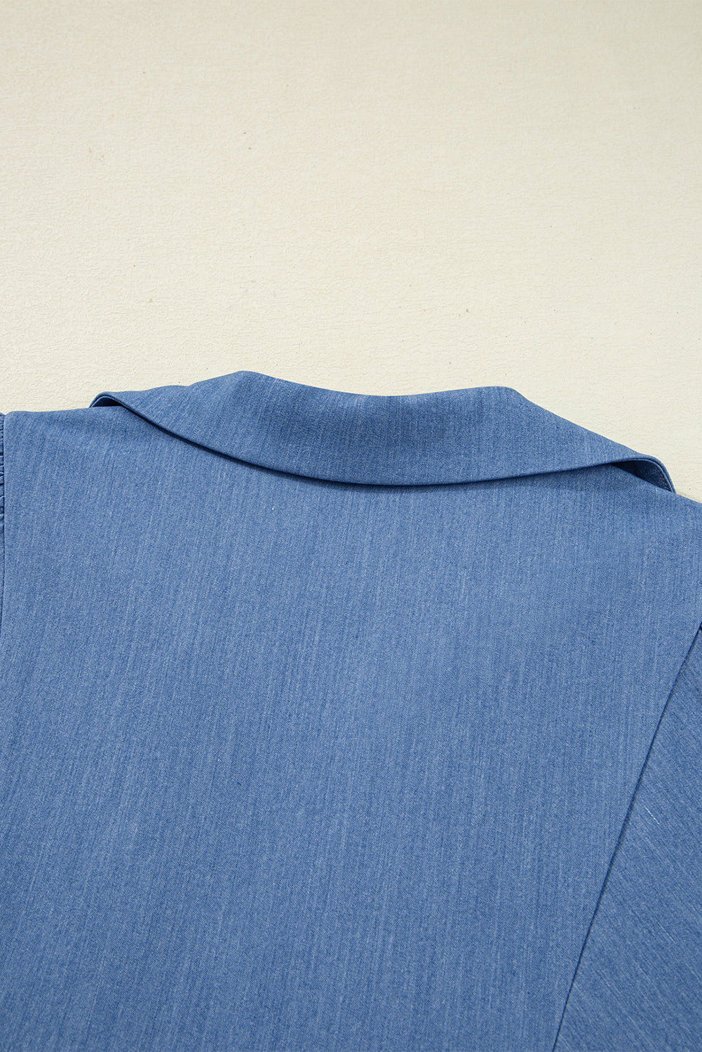 Lace Ric Rac 3/4 Puff Sleeve Collared Babydoll Blouse