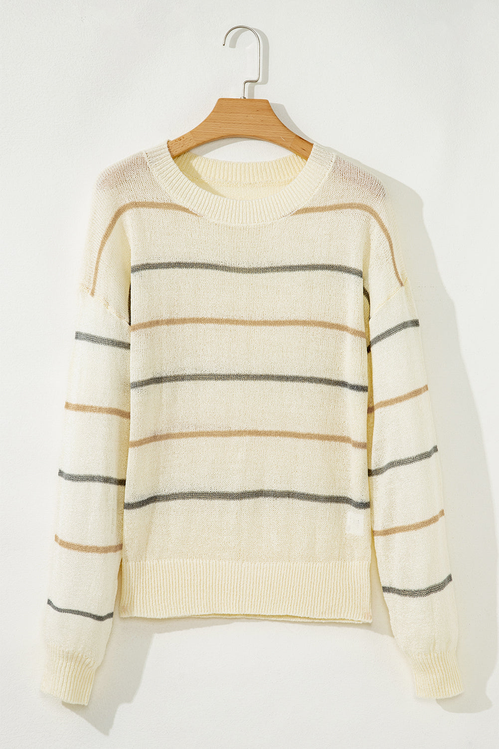 Ribbed Edge Drop Shoulder Sweater