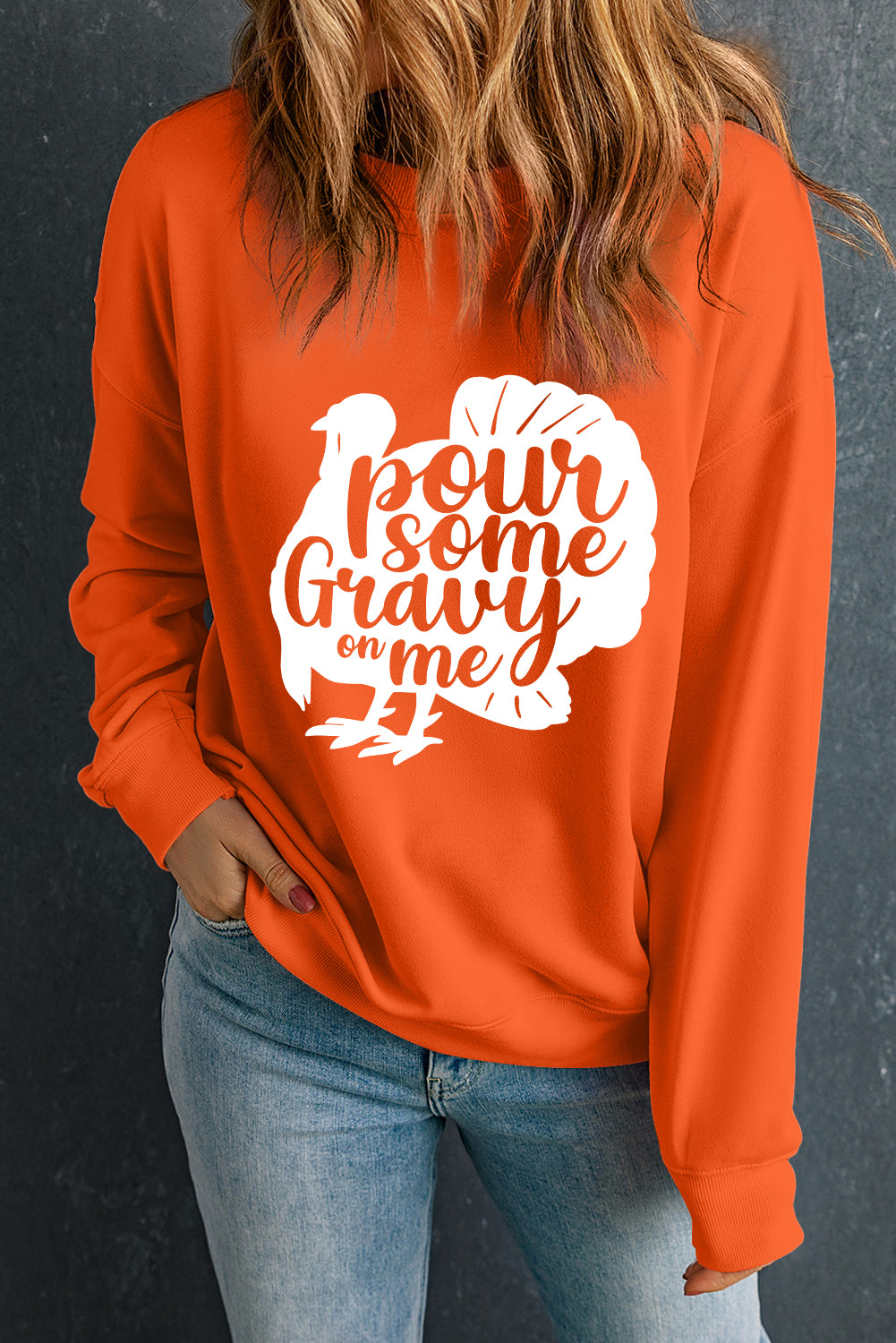 Pour Some Gravy On Me Turkey Thanksgiving Graphic Sweatshirt
