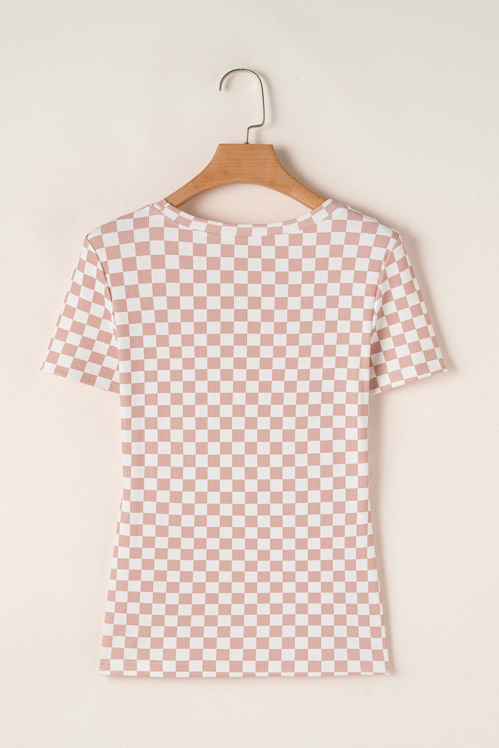 Checkered Ribbed Slim Fit Tee