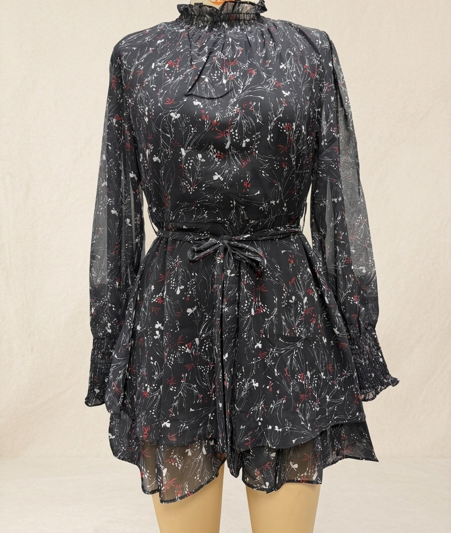 High Waisted Long Sleeved Dress