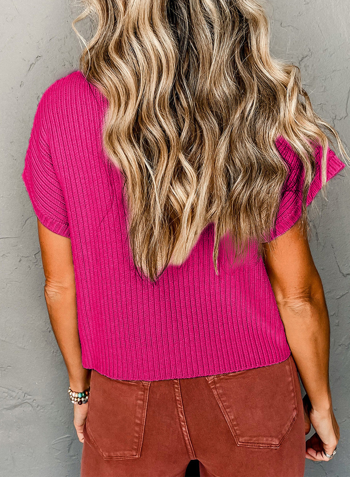 Pocket Ribbed Knit Sweater