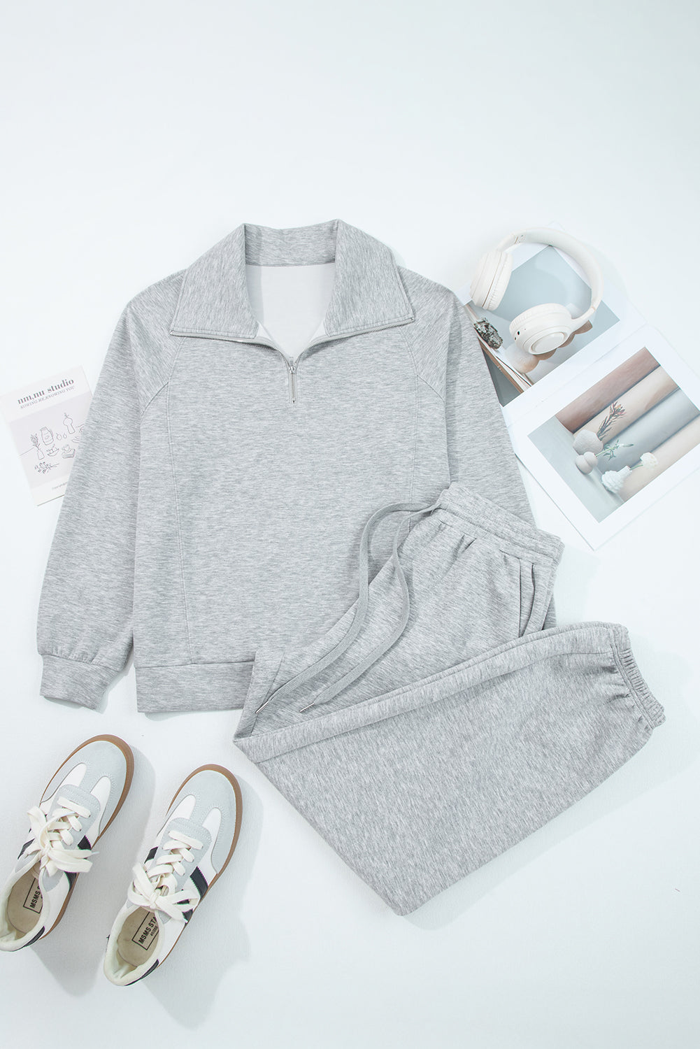 Long Sleeve Top Drawstring Pants Set
