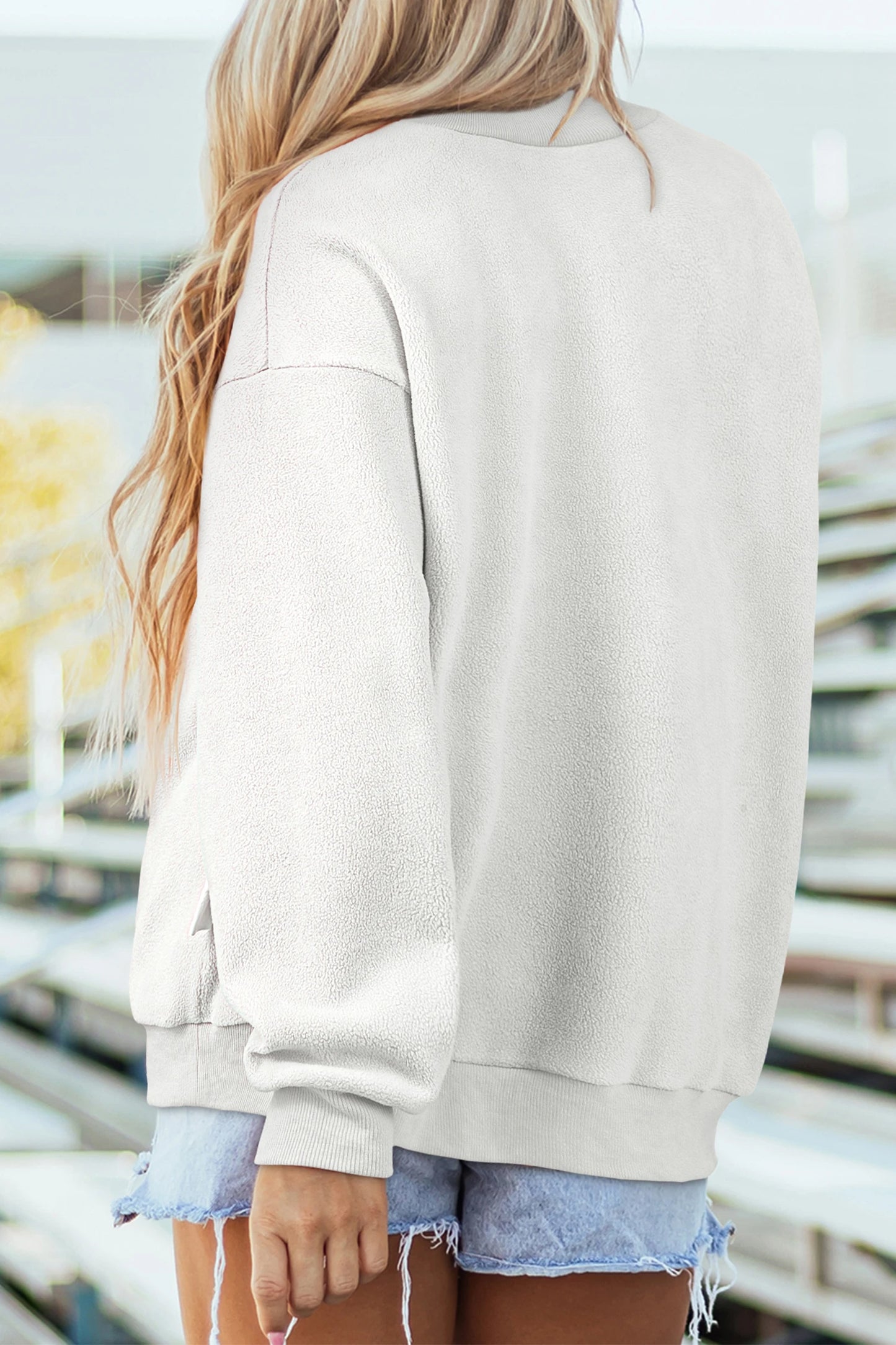 Donut Heart Graphic Mock Neck Sweatshirt