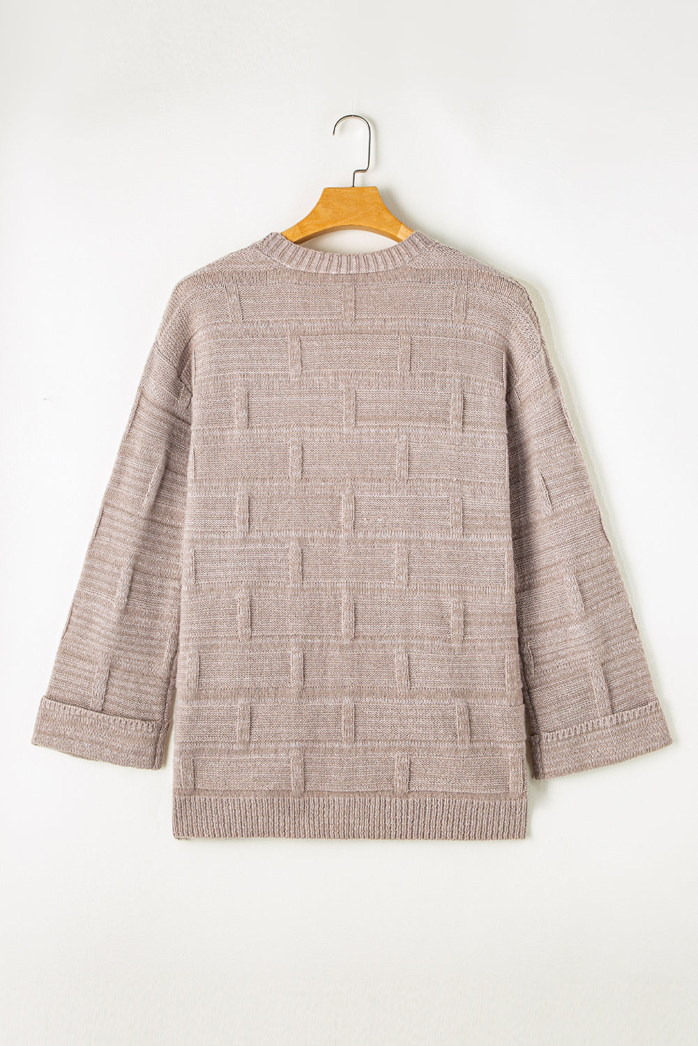 Textured Knit Open Front Chic Cardigan with Pockets