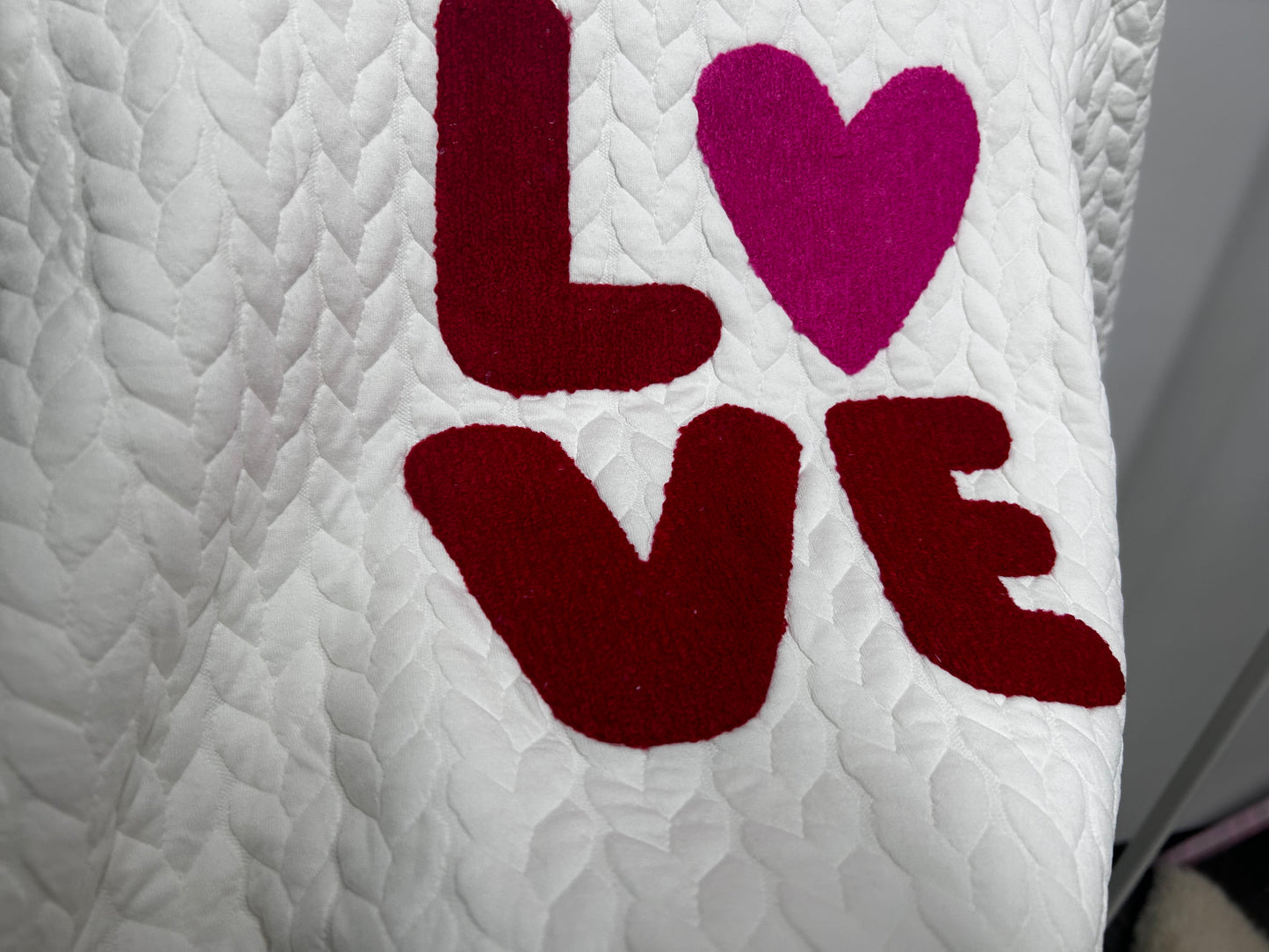 LOVE Chenille Embroidered Sweatshirt