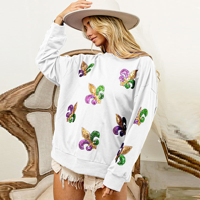 MARDI GRAS Sequin Sweatshirt