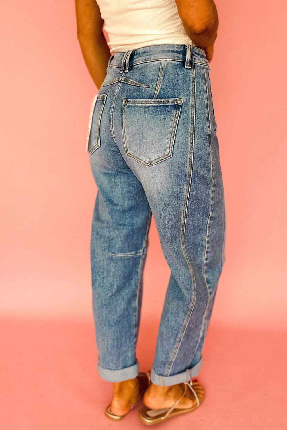 Vintage Washed Seam Detail Shift Jeans