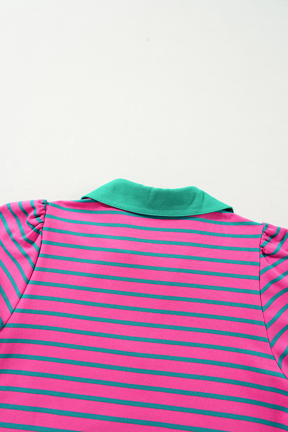 Collared V Neck Puff Sleeve T Shirt Dress