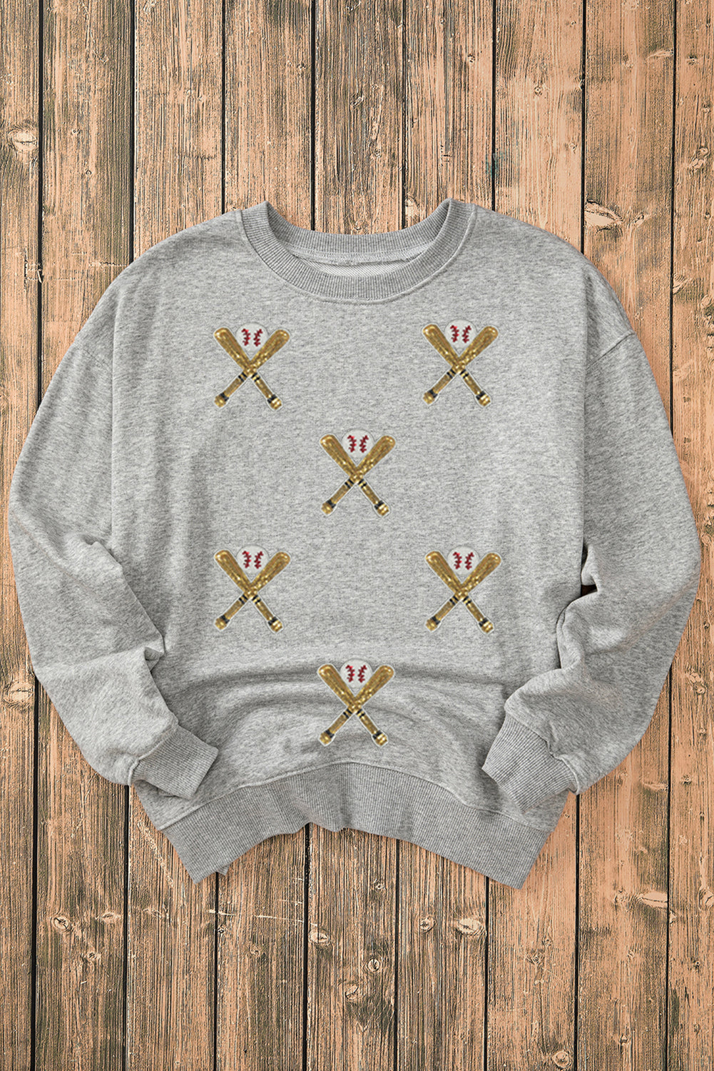 Sequin Baseball Game Day Graphic Casual Sweatshirt