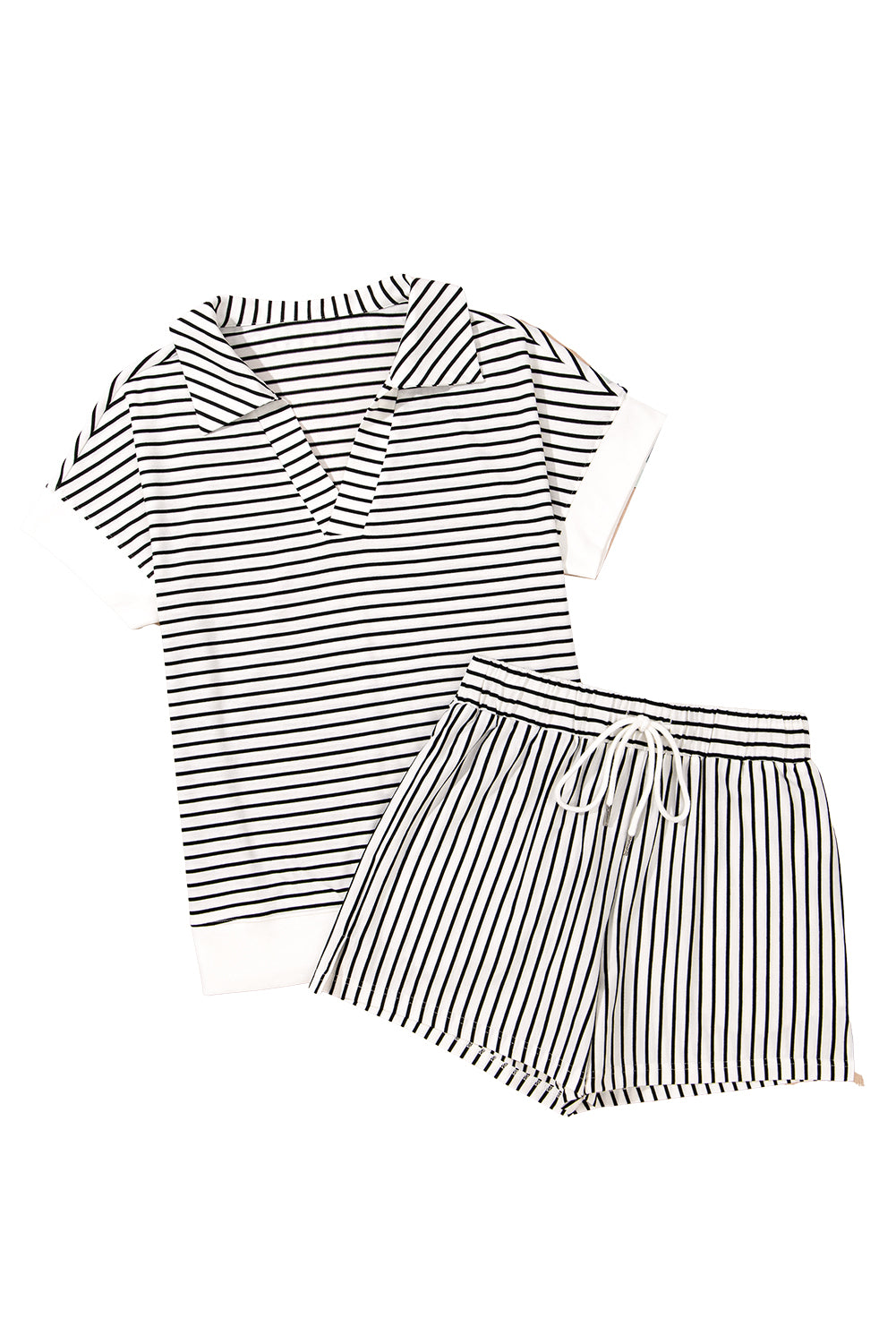 V Neck Tee and Casual Short Set
