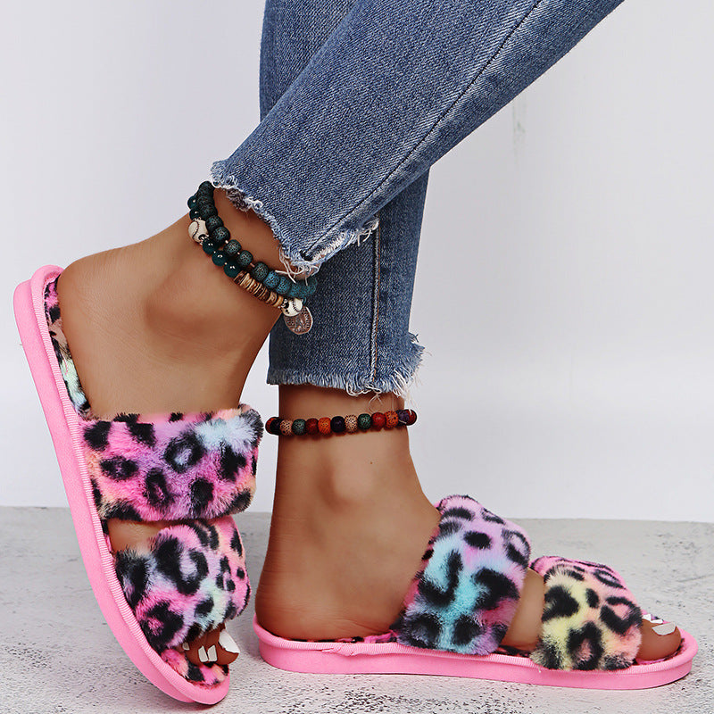 Plush Flat-Bottomed Slippers - KOC