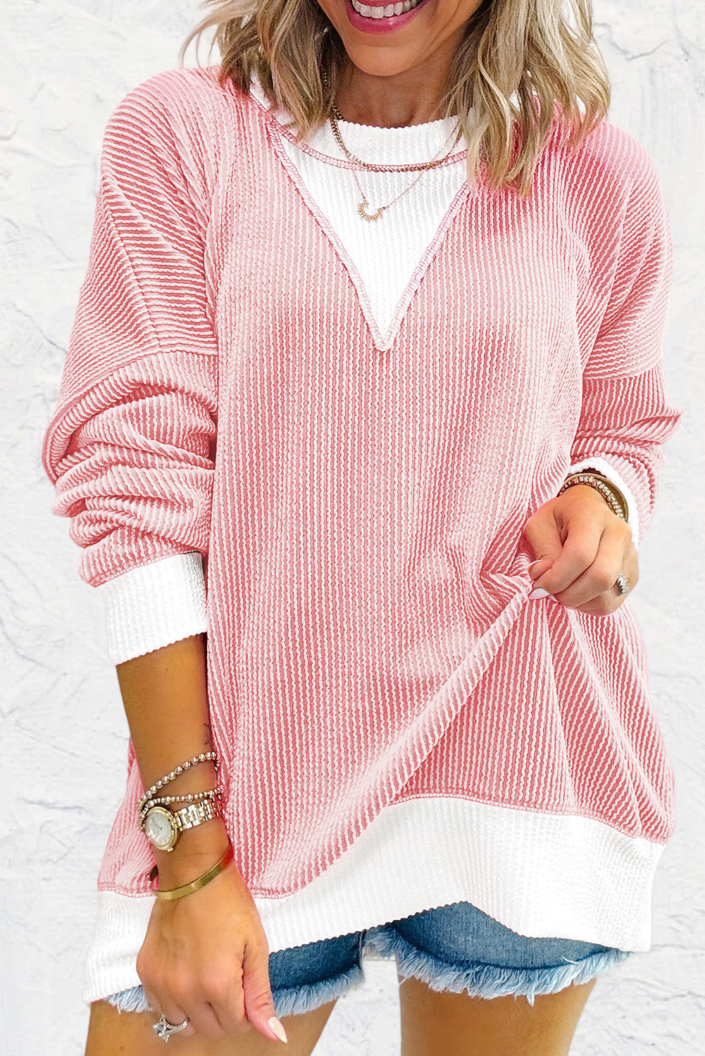 Corded Colorblock Top