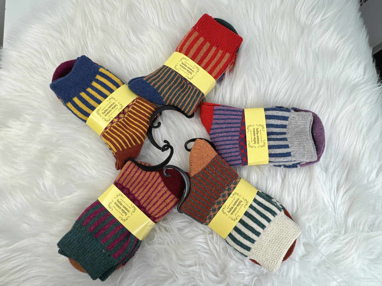 5 Pairs Modern Geometric Pattern Socks Set (JG037 )