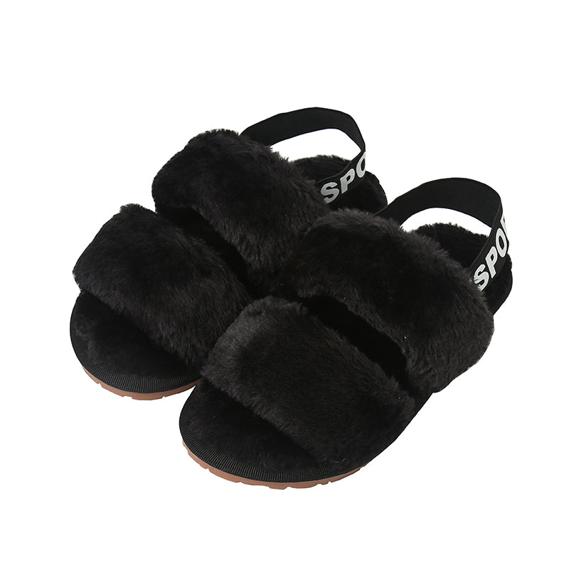 Open Toe Slippers with Elastic Strap