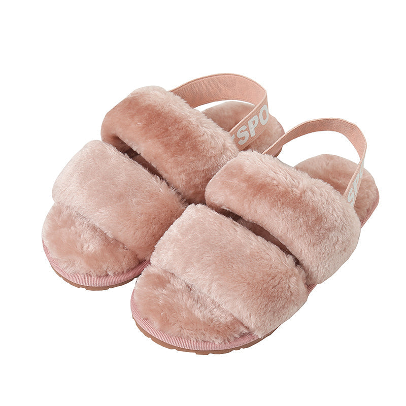 Open Toe Slippers with Elastic Strap