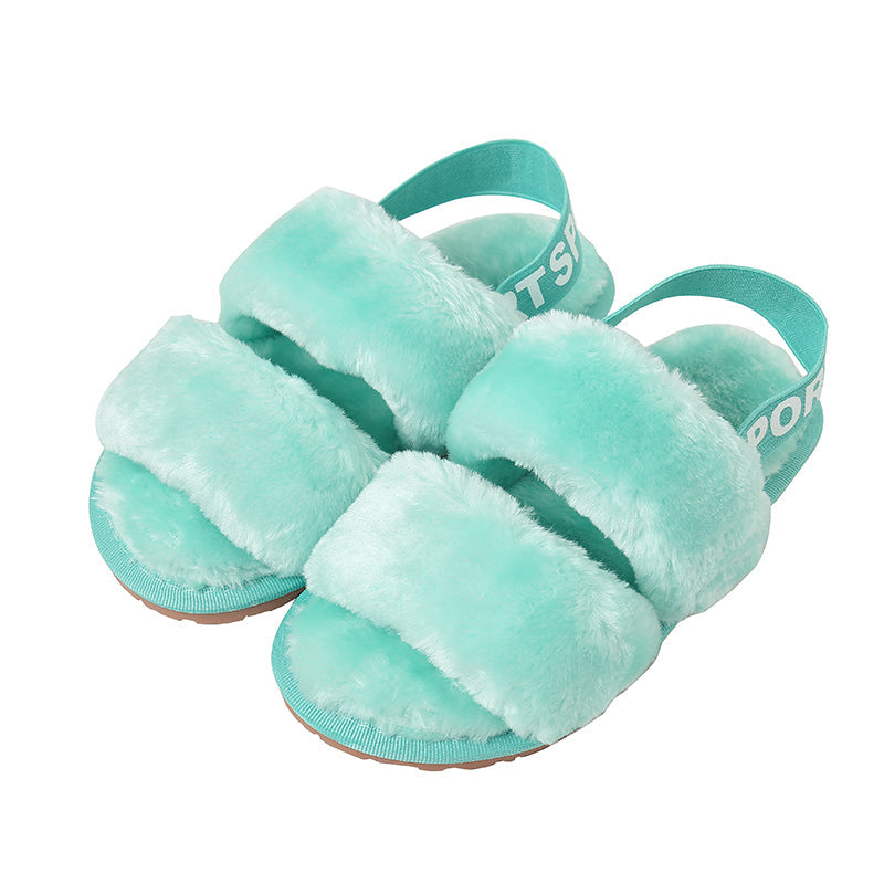 Open Toe Slippers with Elastic Strap