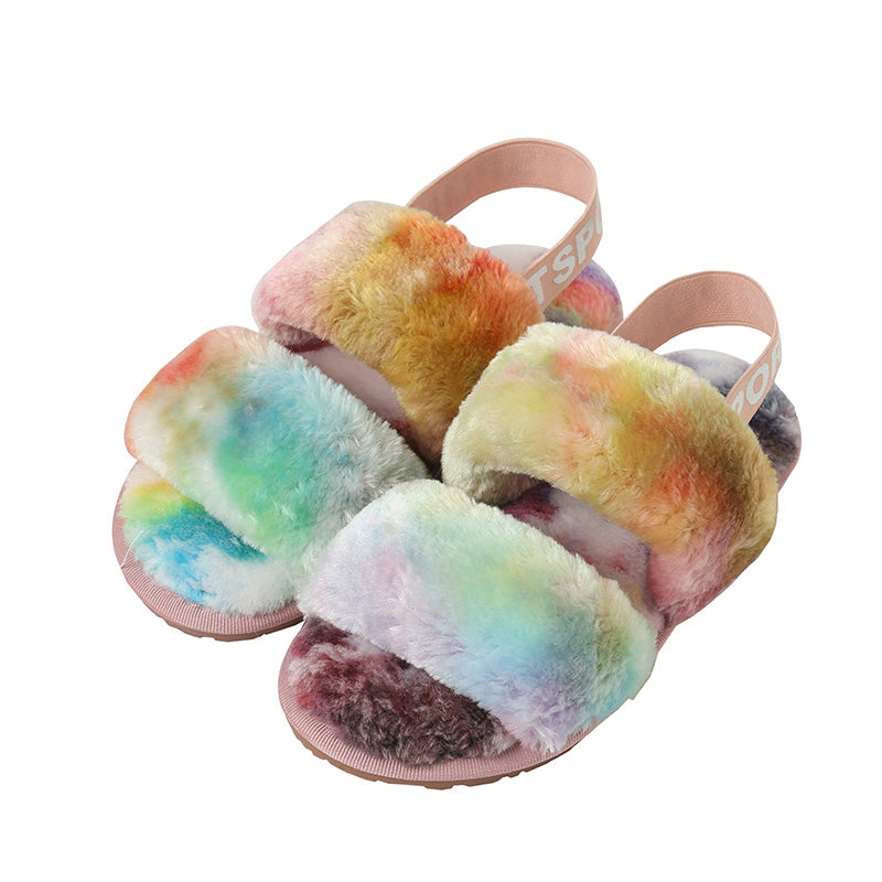 Open Toe Slippers with Elastic Strap