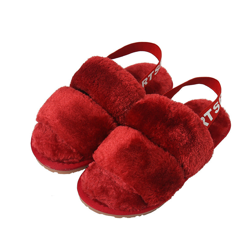 Open Toe Slippers with Elastic Strap