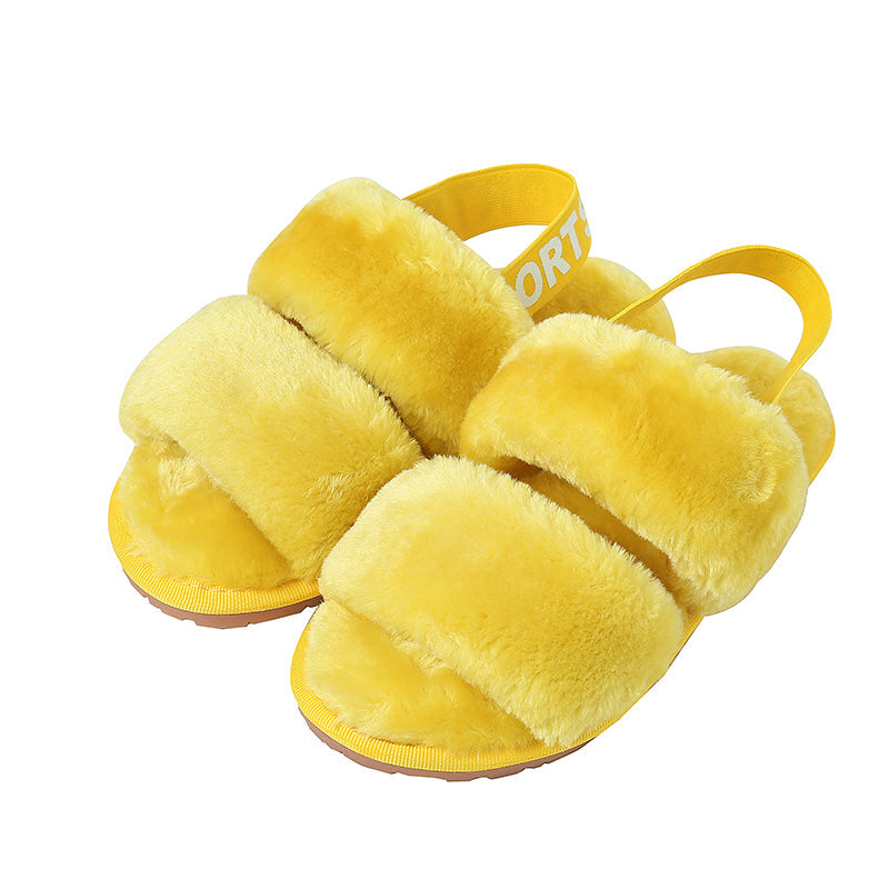Open Toe Slippers with Elastic Strap