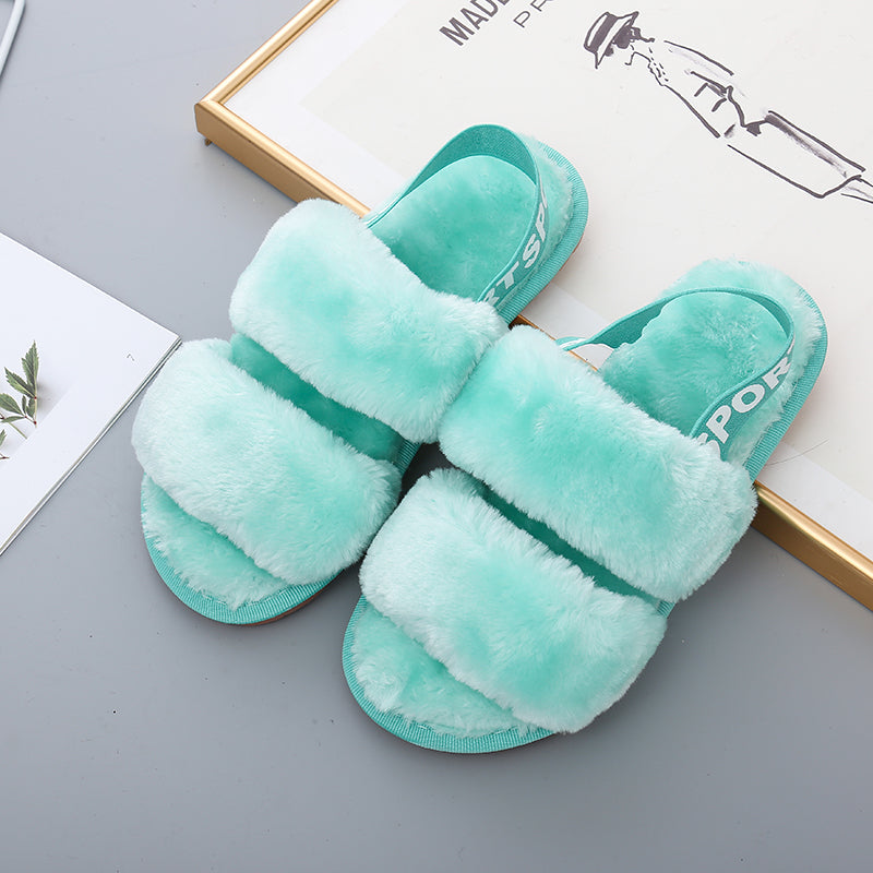 Open Toe Slippers with Elastic Strap