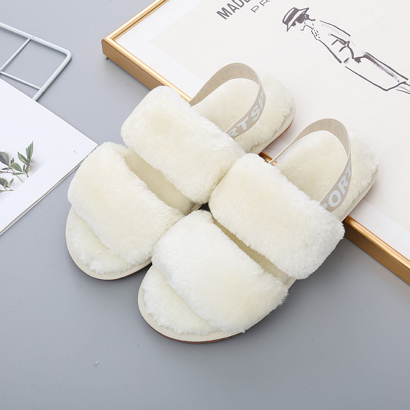 Open Toe Slippers with Elastic Strap