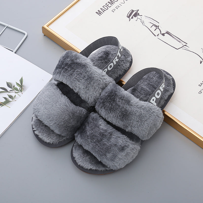 Open Toe Slippers with Elastic Strap