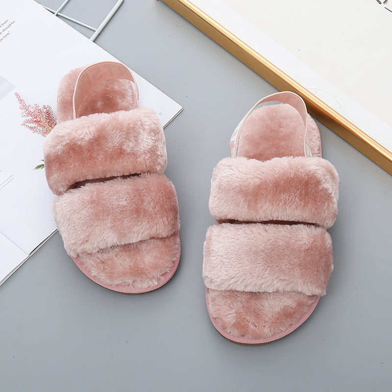 Open Toe Slippers with Elastic Strap