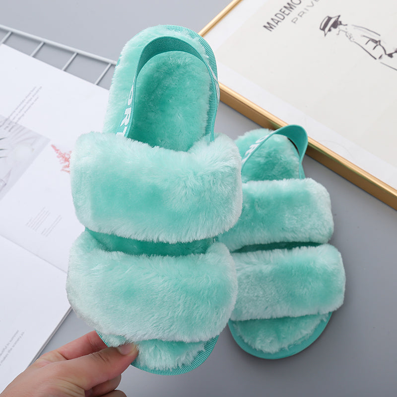Open Toe Slippers with Elastic Strap
