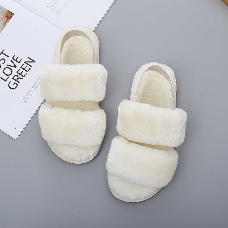 Open Toe Slippers with Elastic Strap