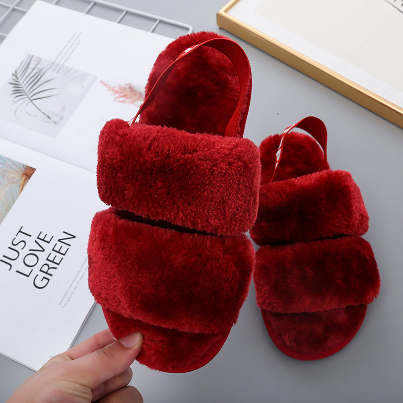 Open Toe Slippers with Elastic Strap