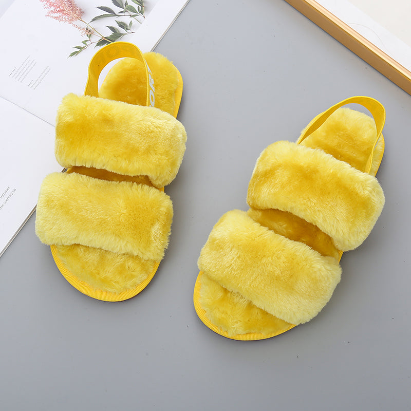 Open Toe Slippers with Elastic Strap