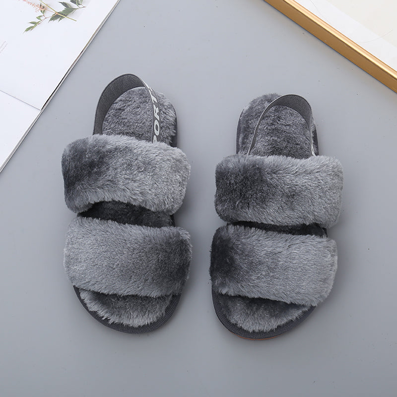 Open Toe Slippers with Elastic Strap
