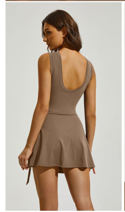 Sporty Backless Tennis Outfit