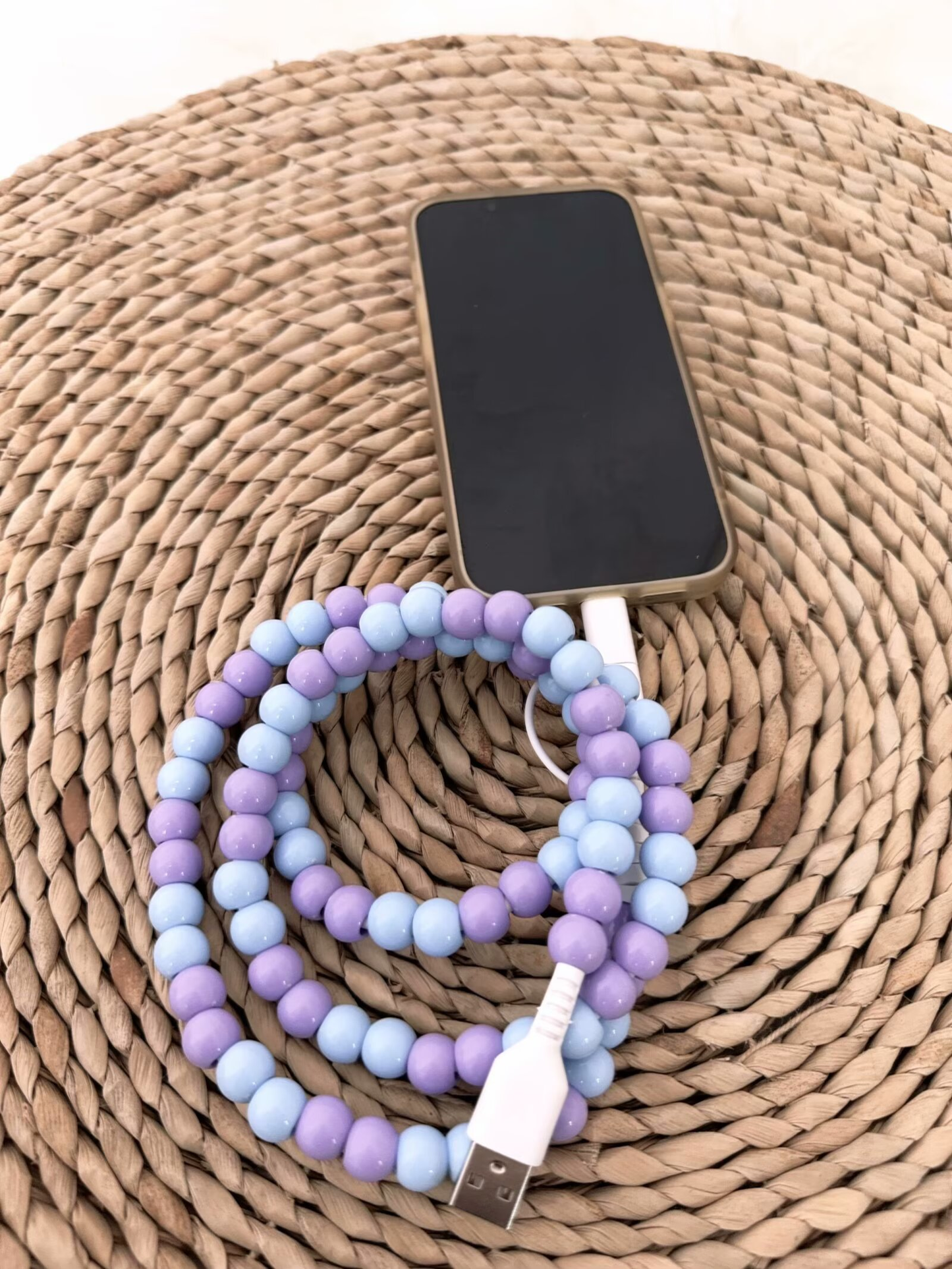 Beaded Data Cable 2 in 1 type-c to ip15