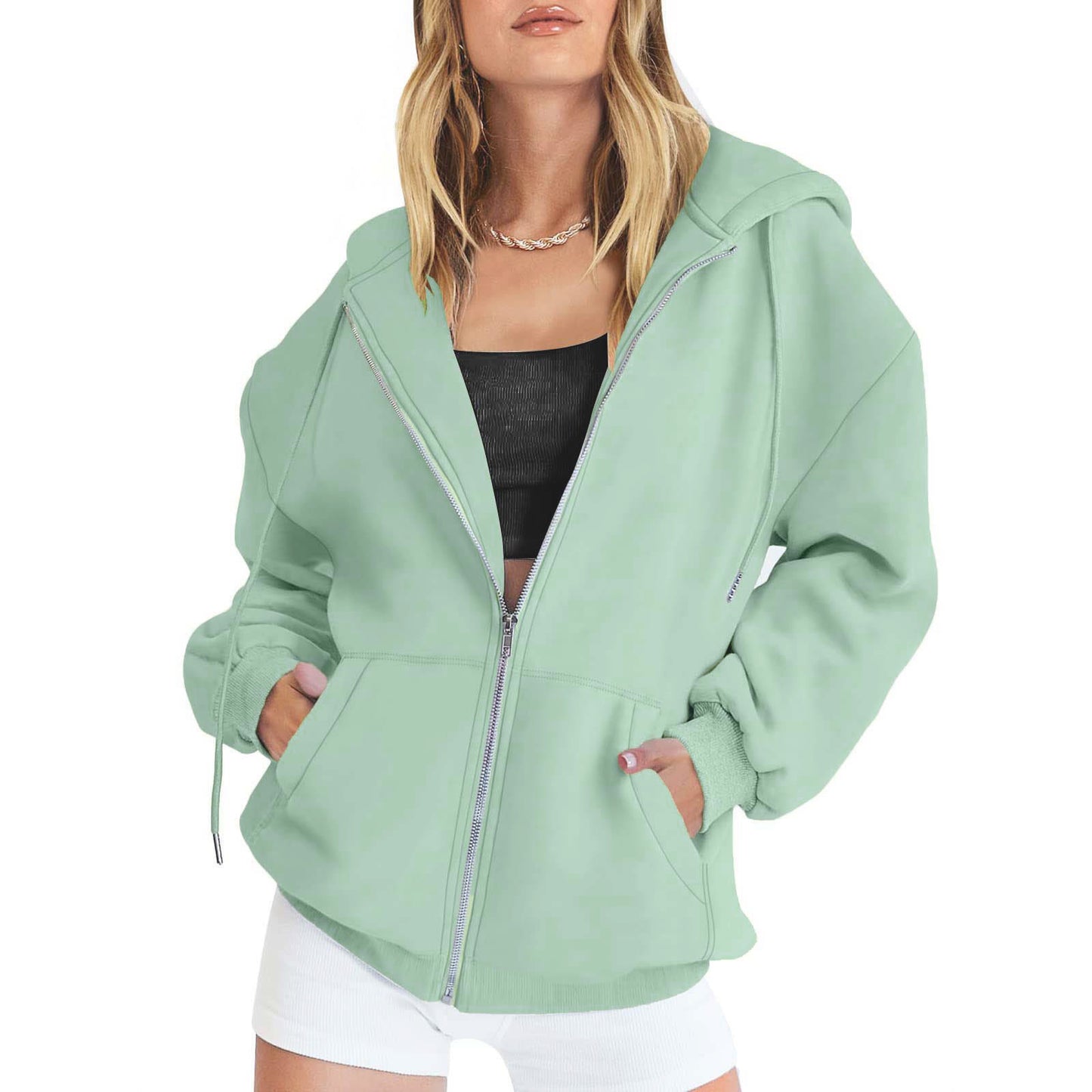 Women's Girls Jacket Sweatshirt Casual Drawstring Clothes