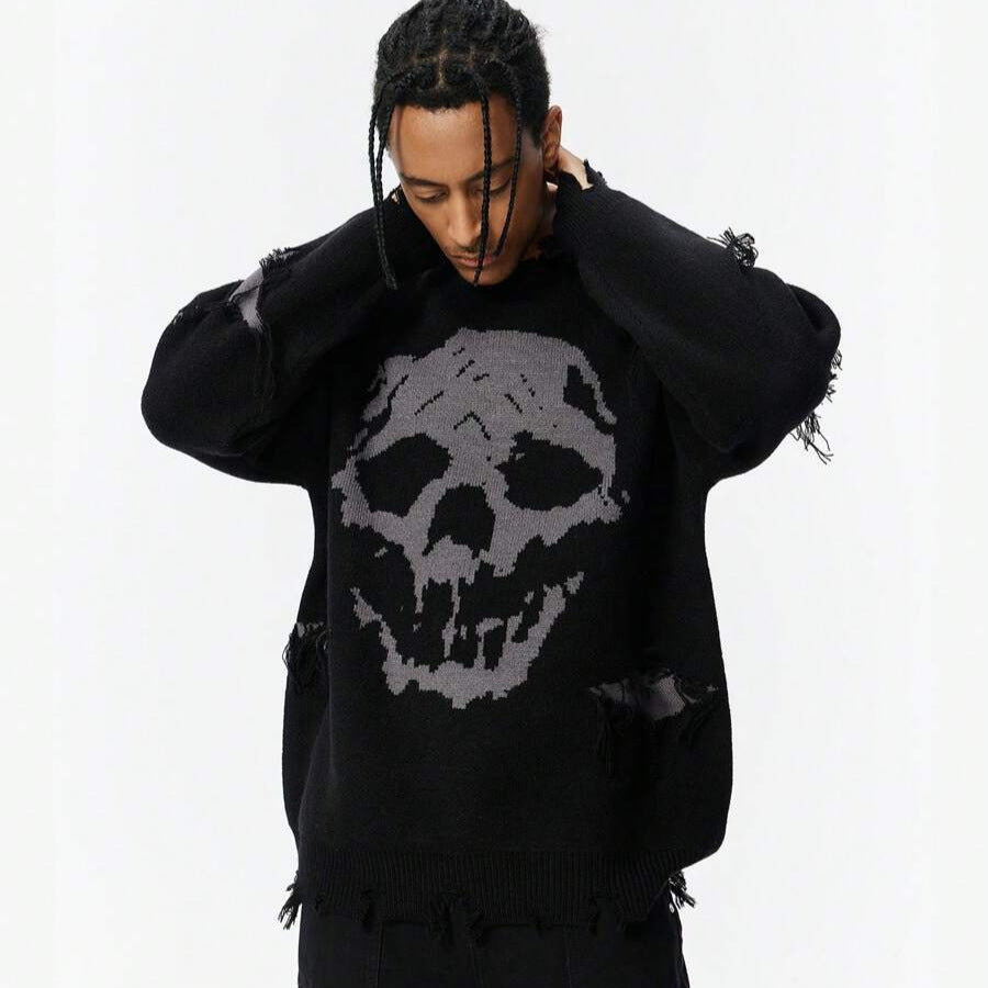Halloween Skull Hole Sweater