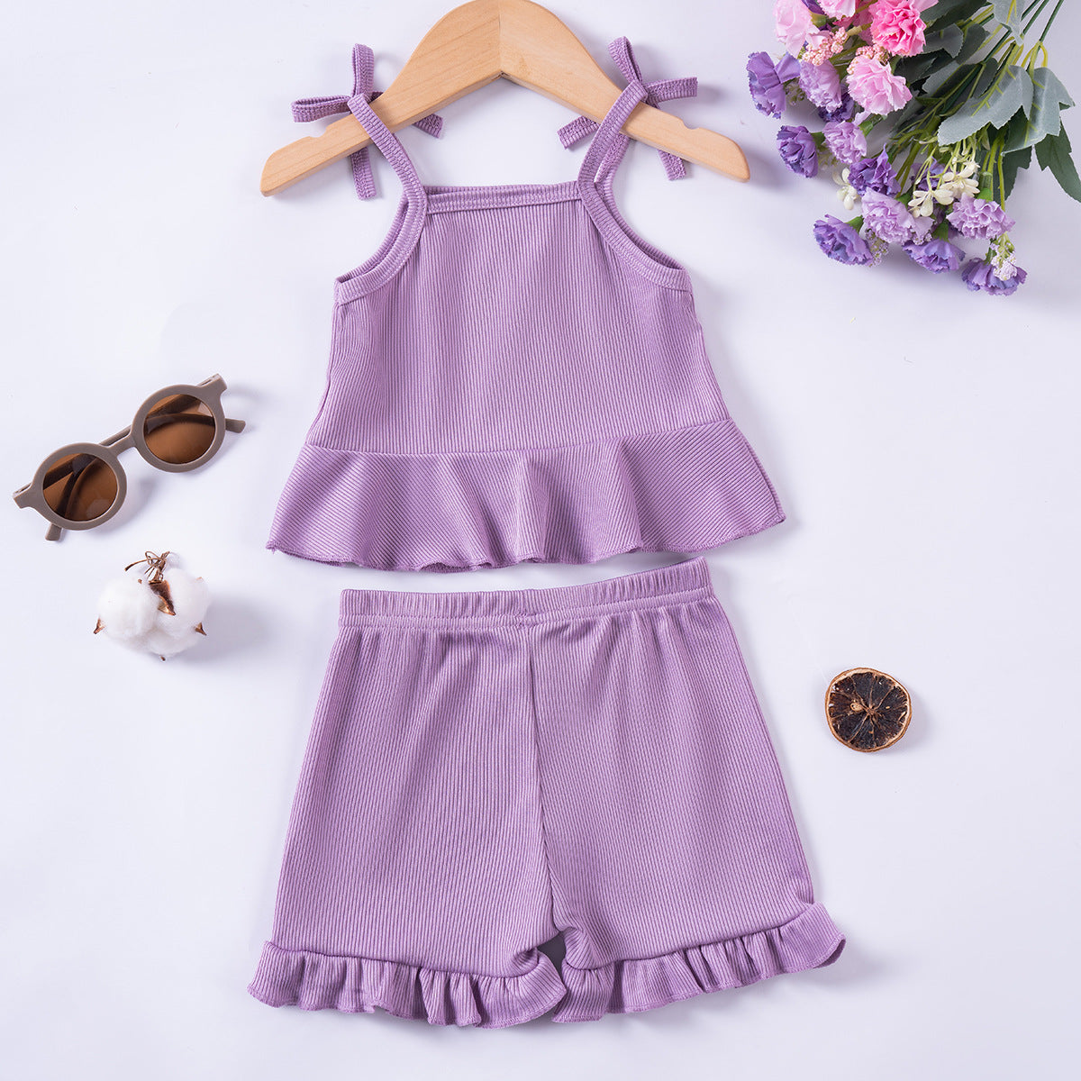 Newborn Sleeveless Lace-Edged Set