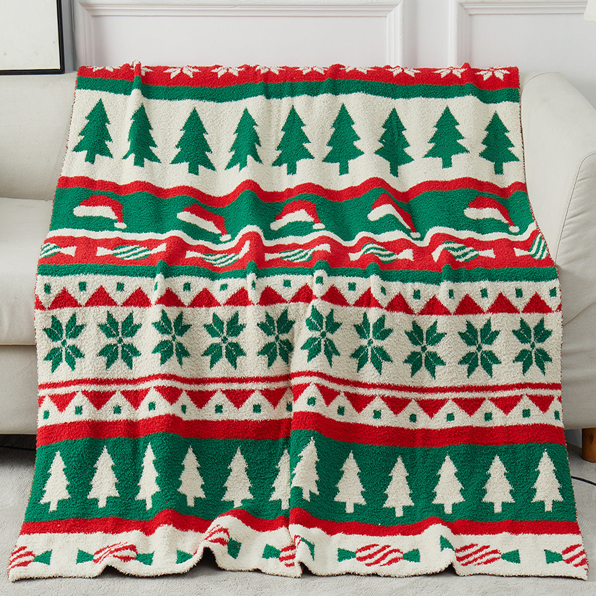 Half Fleece Christmas Blanket