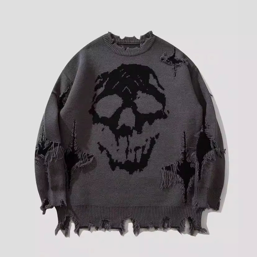 Halloween Skull Hole Sweater